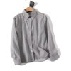 Women's collar long sleeved striped short shirt top