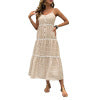 Casual versatile round-neck striped suspender one-piece skirt for women
