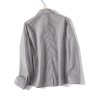 Women's collar long sleeved striped short shirt top